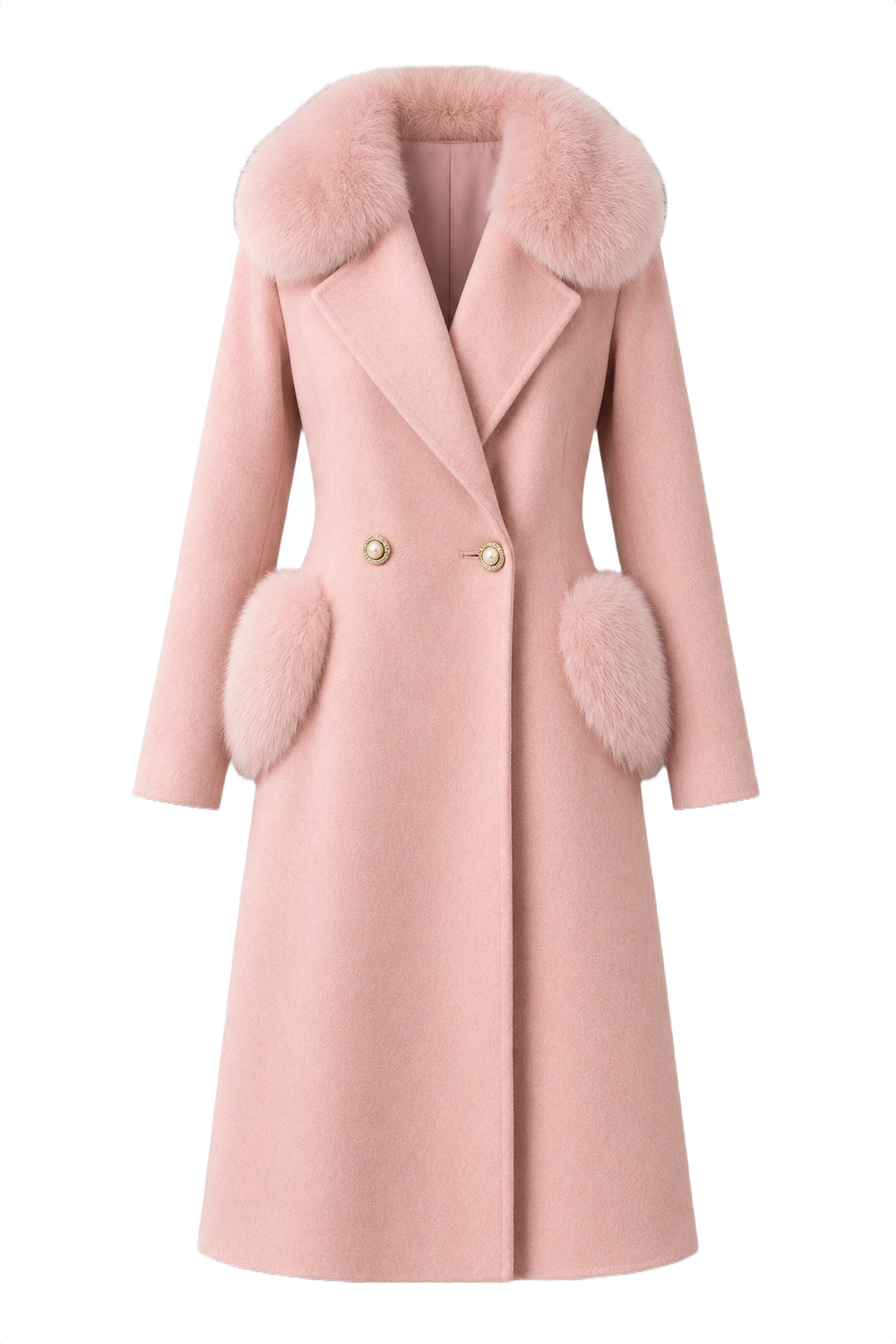 Tailored Longline Outerwear with Fur Pocket Details