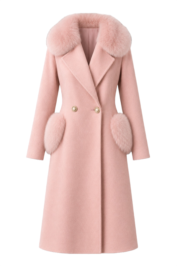 Tailored Longline Outerwear with Fur Pocket Details