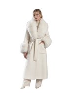 Fur-Trimmed Cashmere Coat