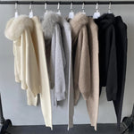 Plush Fur-Trim Hoodie Lounge Set