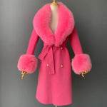 Shawl Collar Tie-Waist Winter Coat