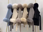 Belted Hooded Coat with Faux Fur Cuffs