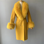 Shawl Collar Tie-Waist Winter Coat