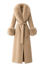 Fur-Trimmed Cashmere Coat