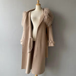 Classic Tie-Waist Longline Coat with Plush Neckline