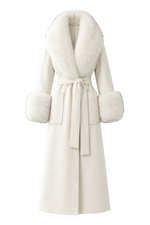 Fur-Trimmed Cashmere Coat