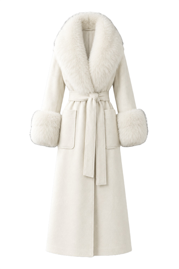 Fur-Trimmed Cashmere Coat