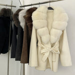 Shawl Collar Belted Winter Coat