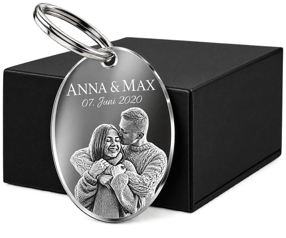 Custom Couple Photo Keychain