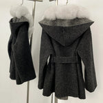 Shawl Collar Belted Winter Coat