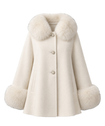 Faux Fur Collar and Cuff Wool Jacket