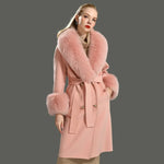 Shawl Collar Tie-Waist Winter Coat