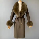 Shawl Collar Tie-Waist Winter Coat