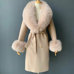 Shawl Collar Tie-Waist Winter Coat