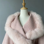 Wrap Jacket with Plush Fur Trim