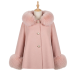 Faux Fur Collar and Cuff Wool Jacket