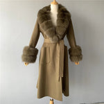 Fur-Trimmed Cashmere Coat