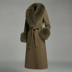 Fur-Trimmed Cashmere Coat