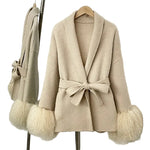Belted Wrap Coat with Curly Shearling-Style Cuffs (1)