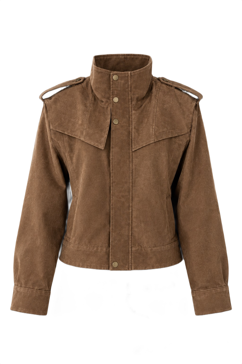Vintage-Style Outerwear with Shoulder Epaulets
