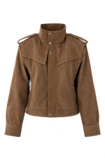 Vintage-Style Outerwear with Shoulder Epaulets