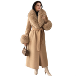 Fur-Trimmed Cashmere Coat