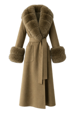 Fur-Trimmed Cashmere Coat