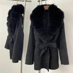 Shawl Collar Belted Winter Coat