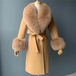 Shawl Collar Tie-Waist Winter Coat