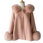 Faux Fur Collar and Cuff Wool Jacket