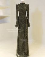 Dresses Mermaid Modest Long Sleeves Lace Prom Party Gowns Luxury Gala Robe De Soiree Femmes