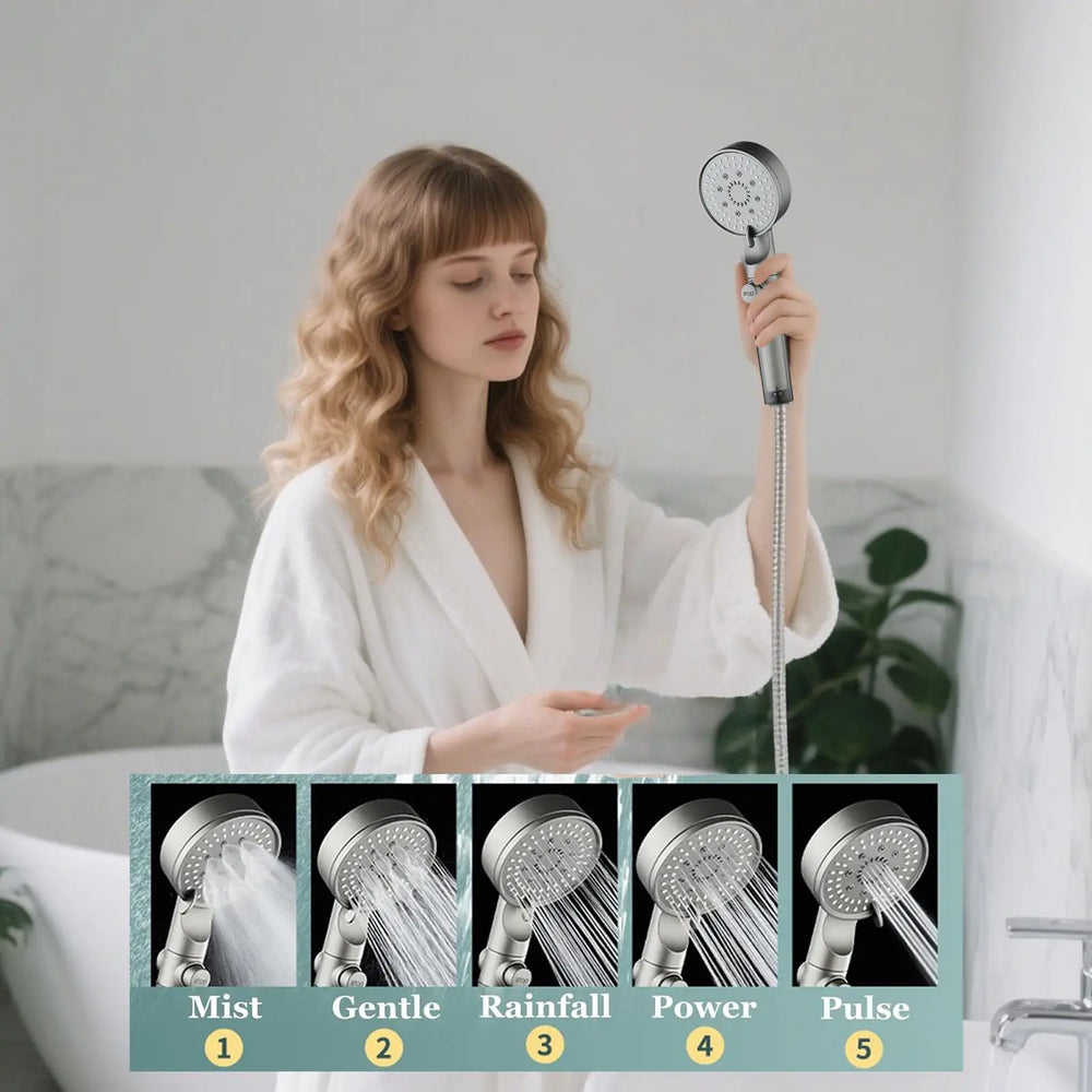 High Pressure Shower Head, 5 Modes with filter