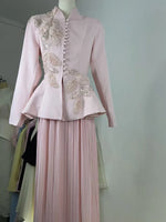line Long Skirt Waist Cinched