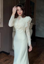 Dress For Women High Slim Bandage Waist Ruffles Hem Ladies Elegant Party Gown