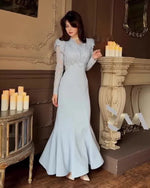 Dress For Women High Slim Bandage Waist Ruffles Hem Ladies Elegant Party Gown