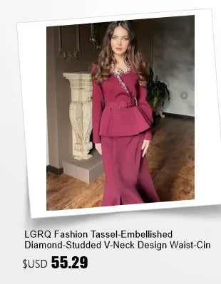 LGRQ معطف بليزر فرنسي أنيق بياقة مزينة بالزهور وصف أزرار واحد مع تنانير ماكسي مطوية، أطقم نسائية أنيقة وملابس عصرية