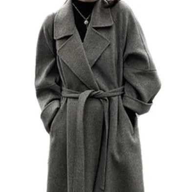 2026 Fashion Double-Sided Velvet Coat Women's Spring Summer Mid-Length Versatile Small Size Woolen Cloak Korean Style