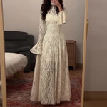 Dress Women's Fashion French O-neck Banquet Dress