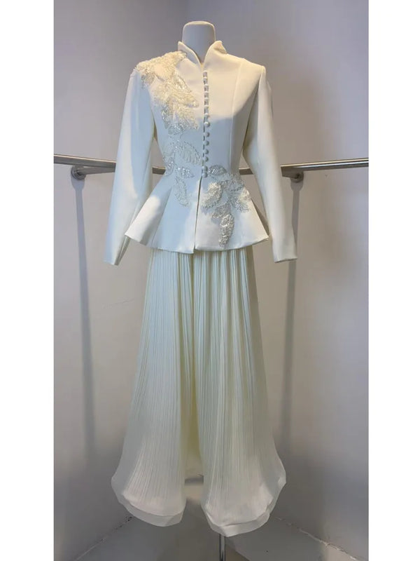 line Long Skirt Waist Cinched
