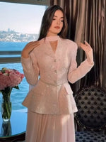 Coat And Pleated Skirt