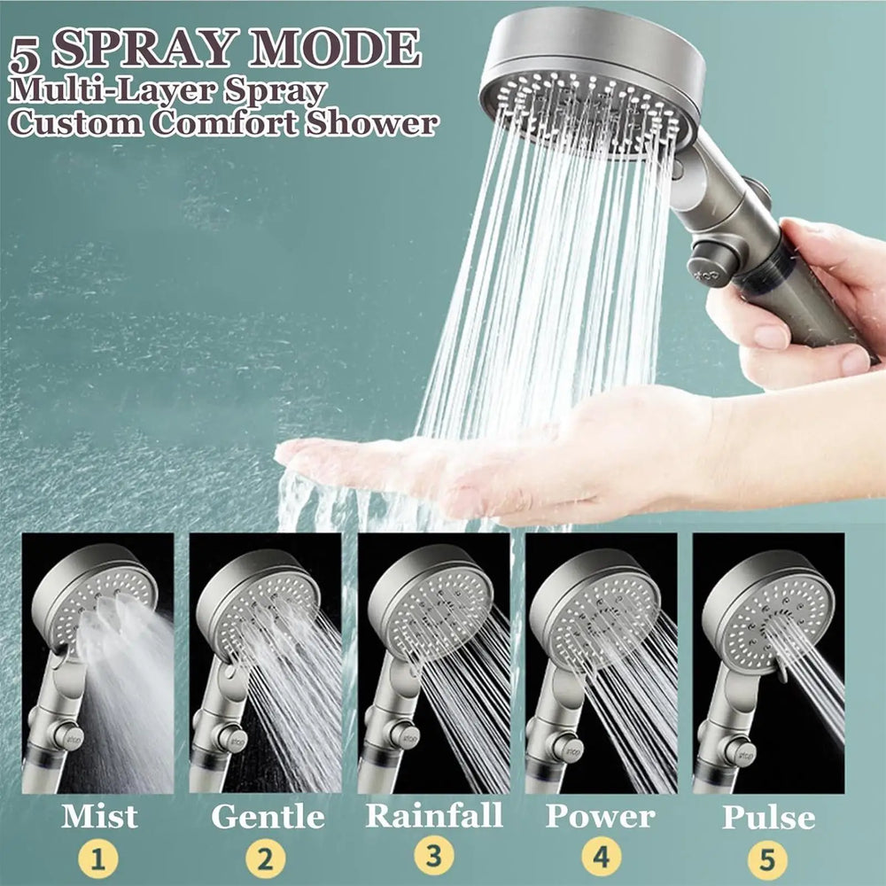High Pressure Shower Head, 5 Modes with filter