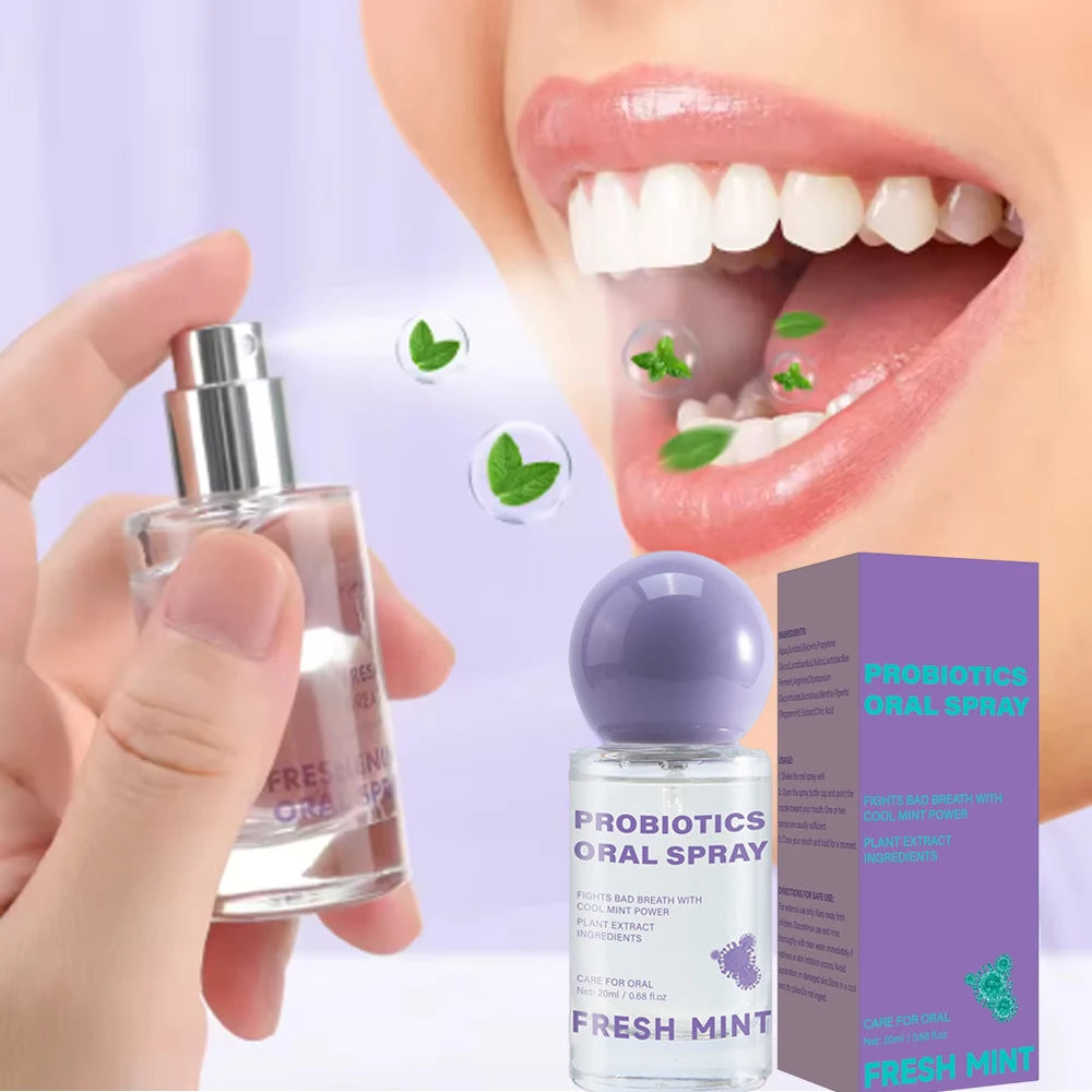 بخاخ فم بالنعناع المنعش يدوم طويلاً، معطر نفس فموي محمول للبالغين، منتجات العناية بالفم المنعشة 20 مل