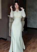 Dress For Women High Slim Bandage Waist Ruffles Hem Ladies Elegant Party Gown