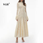 Dresses for Women Neck Long Sleeve French Elegant Dress Female Summer Fashion