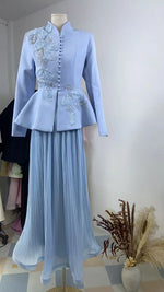line Long Skirt Waist Cinched