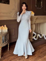Dress For Women High Slim Bandage Waist Ruffles Hem Ladies Elegant Party Gown