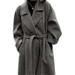 2026 Fashion Double-Sided Velvet Coat Women's Spring Summer Mid-Length Versatile Small Size Woolen Cloak Korean Style