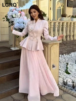 line Long Skirt Waist Cinched