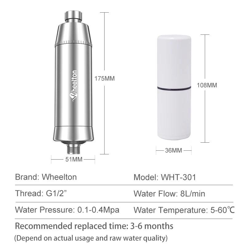 Wheelton Shower Water Softener & Filter