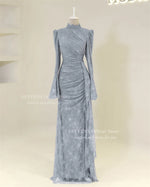 Dresses Mermaid Modest Long Sleeves Lace Prom Party Gowns Luxury Gala Robe De Soiree Femmes